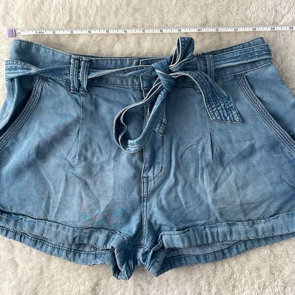Abercrombie And Fitch High Waisted Jean Shorts With Tie Size 27 - Picture 5 of 7